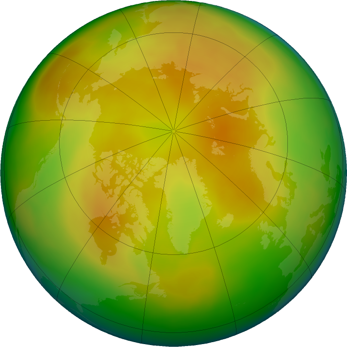 Arctic ozone map for May 2019